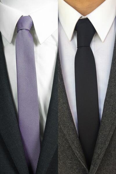 Kravatistan Lilac Black Thin Tie Handkerchief Set 5.5 Cm Krv-4k014050