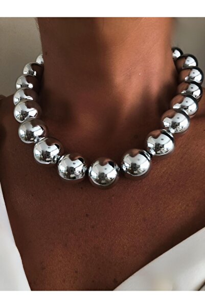 Rossetto Atelier Rs Silver Color Design Ball Ball Necklace