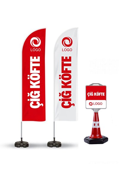 Genel Markalar Çiğ Köfte Temalı 2 Adet Yelken Bayrak Ve 1 Adet Reklam Dubası ...