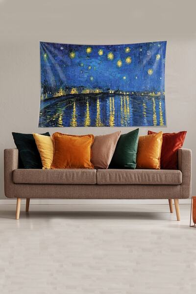 on the clouds Blue Ruby Nights Patterned Stain Resistant Velvet Fabric Wall Cloth Wall Carpet Tapestry