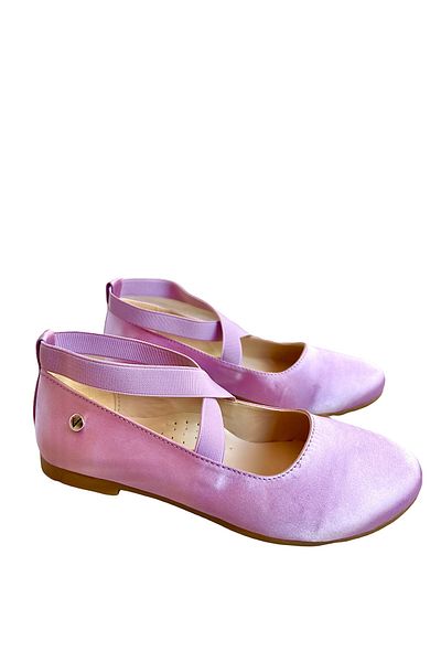 zühre balaban Satin Liliac Fata Rochie De Seara Pantofi Balerini
