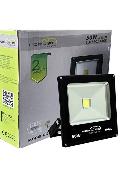 DLS 50w Günışığı Rengi Led Projektör Park Bahçe Çevre Site Bina Tabela Dış Mekan Led Lamba Ledli Projek