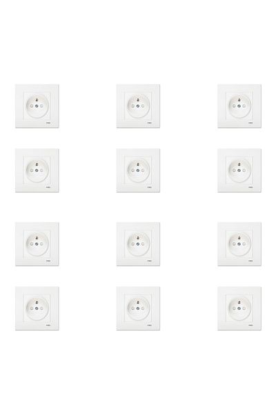Tamer Elektrik Viko Karre White Child Proof Ups Socket Frame Included 12 Pieces90967045