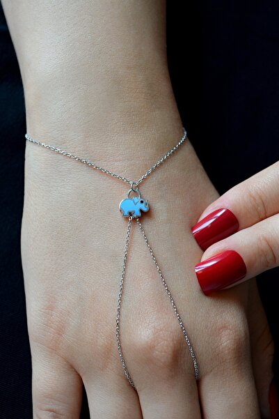 Argentum Concept 925 Ayar Gümüş Minimal Mavi Fil Şahmeran - 45096301