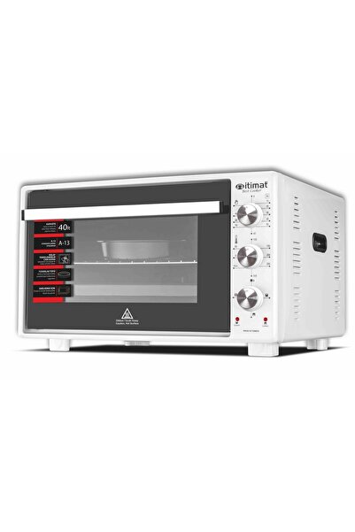 İtimat Köşeli Beyaz Fırın Termostatlı Çift Camlı 40 Litre 7020