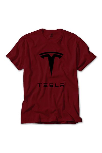Z zepplin Κόκκινο μπλουζάκι με λογότυπο Tesla