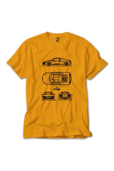 Z zepplin Audi R8 Blueprint - Κίτρινο T-Shirt