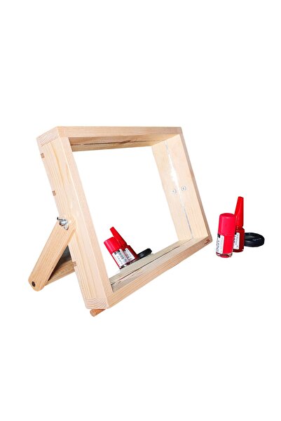 Barış Dizayn Doğal Ahşap Masa Makyaj Aynası Masa Üstü Yatay Ayna Dikdörtgen Ç...