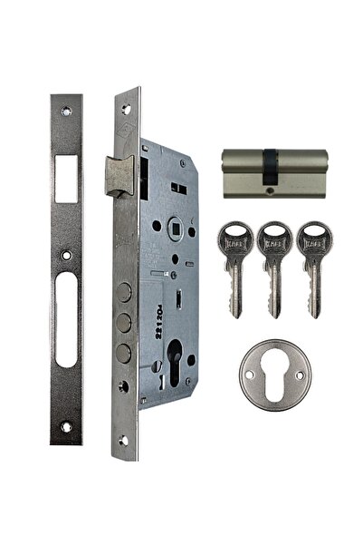 Kale Kilit 152 3 قفل دائري أسطواني قياسي مع فتحة شارة 3 عمود نيكل (45 مم - 68...