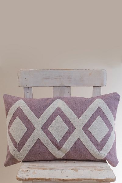 vivamaison Țesătură special concepută din bumbac roșu Claret, cu broderie perforată, husă de pernă 35x55 cm