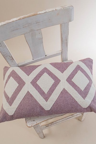 vivamaison Țesătură special concepută din bumbac roșu Claret, cu broderie perforată, husă de pernă 35x55 cm