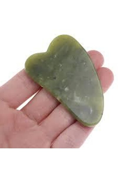 bedahşan Jade Natural Stone Heart Face and Body Gua Sha Massage Tool