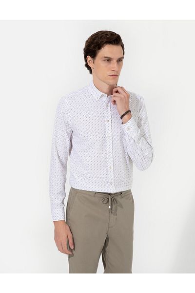 Pierre Cardin Πουκάμισο Χακί Slim Fit