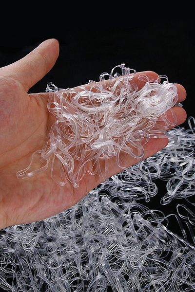 GLANSEO 1000 buc. Agrafă cu plasă elastică pentru păr alb, transparent, permanent