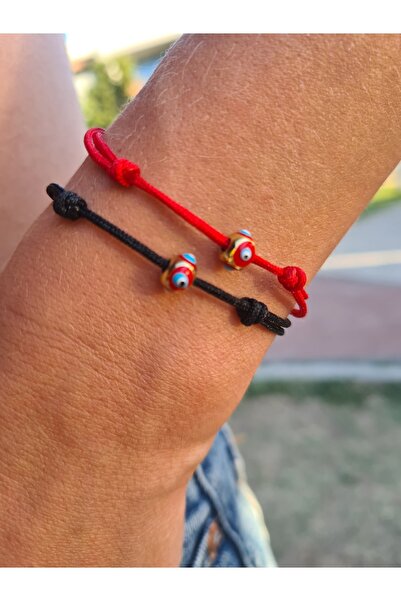 ONEPRETTYWISH Gold Nazar Bileklik Kırmızı Ip