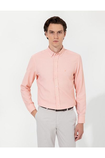 Pierre Cardin Design de cămașă portocalie slim fit