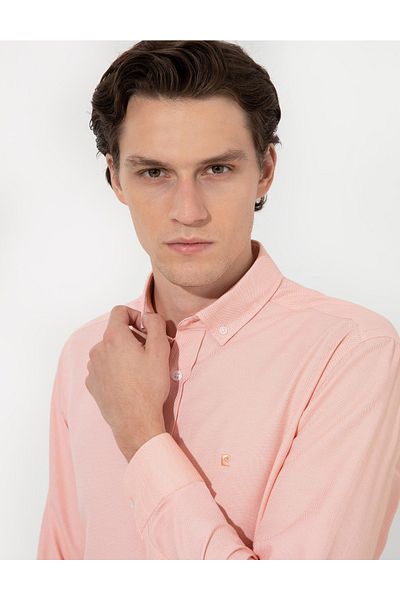 Pierre Cardin Design de cămașă portocalie slim fit