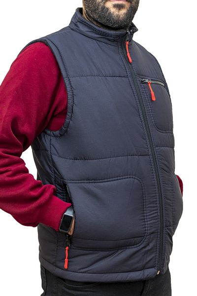 Reform Men's Multi-Pocket Regular Fit Puffer Vest with Fleece Inside