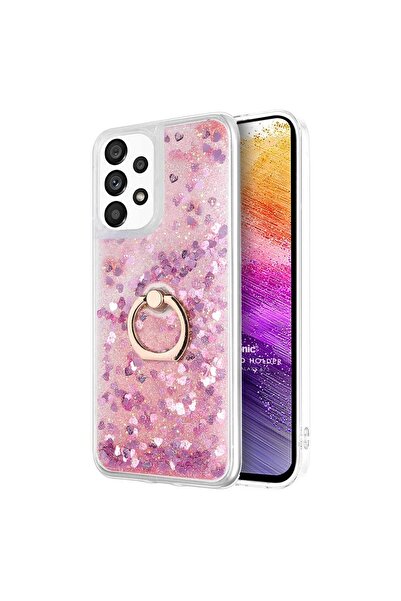 Microsonic Samsung Galaxy A73 5g Kılıf Glitter Liquid Holder Pembe