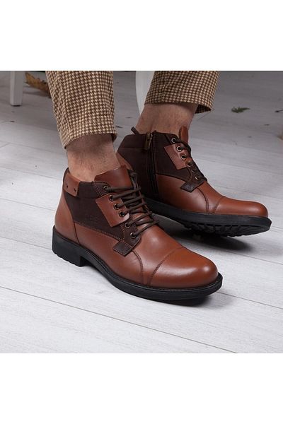 TRENDYSHOES Ανδρικές μπότες από γνήσιο δέρμα 458 Cold Proof Rubber Sole