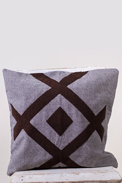 vivamaison نسيج قطني باللون الأحمر الداكن مصمم خصيصًا مع غطاء وسادة مطرز بالل...