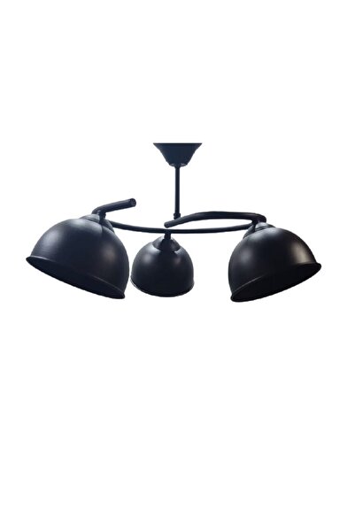 demet habek mylights Mylights Retro Üçlü Mat Siyah Rustik Avize Vintage Avize