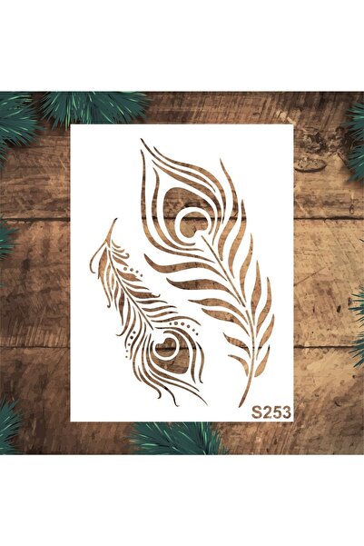 STENCİLTASARIM Stencil Tasarım S253 Tavus Kuşu - Dekoratif Duvar Ve Eşya Boya...
