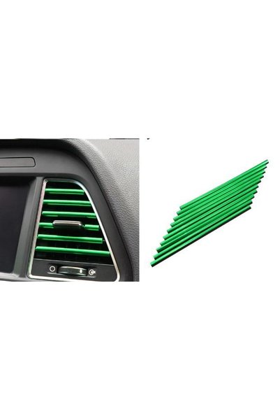 ŞüsCarOto Aksesuar Car Interior Air Conditioner Ventilation Grille Decorative Strip Trim Set Green