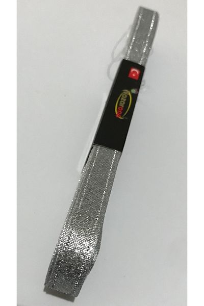 Nazarone Σατέν Ασημένια Κορδέλα, 1εκ. 10 μέτρα. Ασημί Glitter.