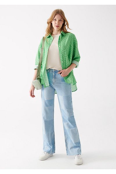 Mavi Pantaloni de jeans cu imprimeu victorian 101072-82984