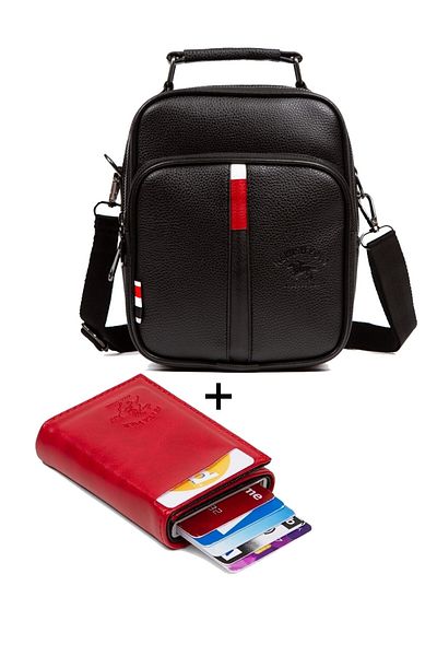 Newish Adelina Leather Hand and Shoulder Bag and Mechanical Card Holder Set Adl-tmy2845
