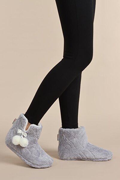 725alışveriş Women's Winter Slippers Home Boots Patterned Velsoft Waterway Patterned