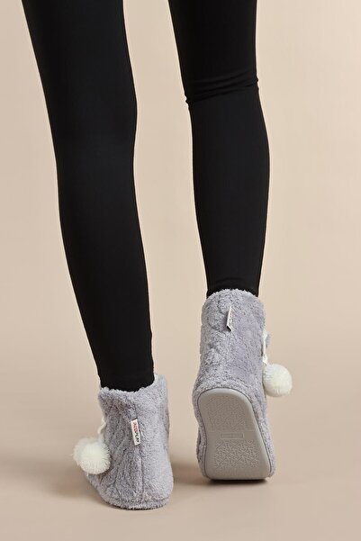 725alışveriş Women's Winter Slippers Home Boots Patterned Velsoft Waterway Patterned