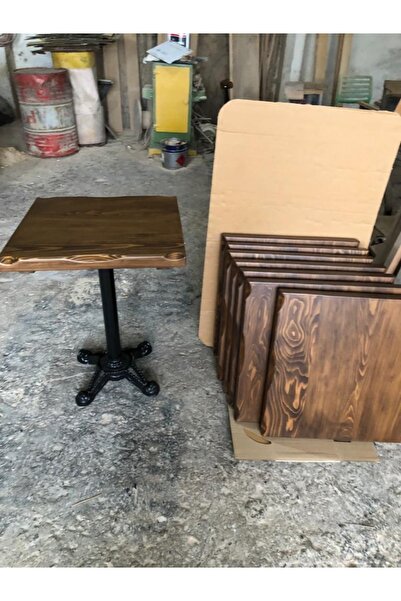 Bintaş Mobilya Ceviz Renk Kütük Cafe Masası Imalatı 60x60.cm
