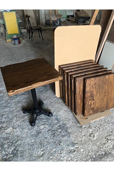 Bintaş Mobilya Ceviz Renk Kütük Cafe Masası Imalatı 60x60.cm
