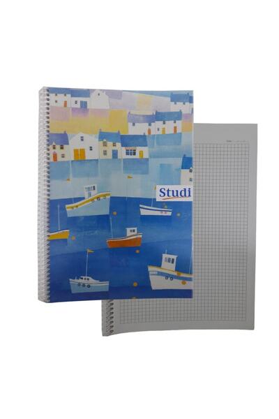 Studi Kareli 72 Yaprak Spiralli Defter A4 Boy Desenli Plastik Kapak 1 Adet St...