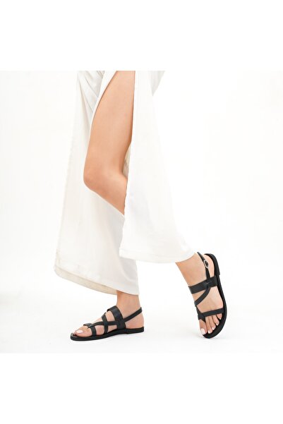 DaphneSandals Genuine Leather Women's Black Sandals - M2008