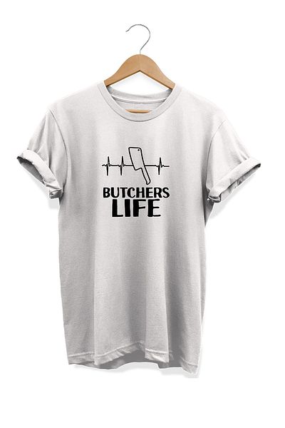 remonz Σειρά Food Buthcer's Life εμπριμέ 100% βαμβακερό μπλουζάκι μεγάλου μεγέθους
