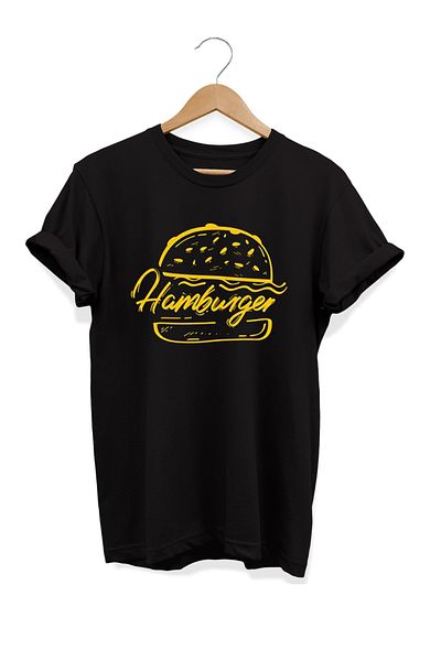 remonz Μπλουζάκι Food Series Hamburger Printed 100% Cotton Plus Size T-shirt