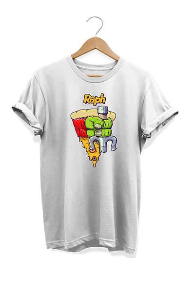 remonz Σειρά Food Ninja Turtles Raphael T-shirt με στάμπα 100% βαμβάκι σε μεγάλο μέγεθος