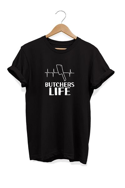 remonz Σειρά Food Buthcer's Life εμπριμέ 100% βαμβακερό μπλουζάκι μεγάλου μεγέθους