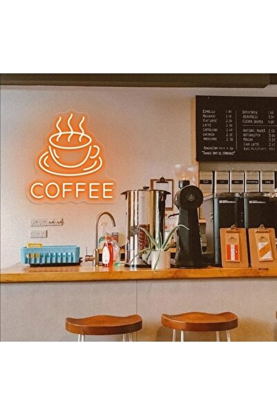 SMİLE CONCEPT Coffee - Kahve -neon Led Dekoratif Duvar Yazısı Tabelası Aydınl...