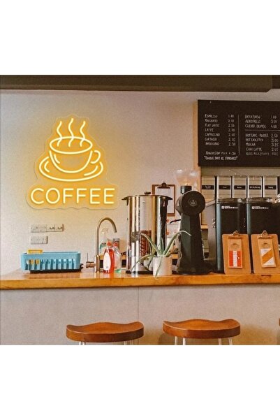 SMİLE CONCEPT Coffee - Kahve -neon Led Dekoratif Duvar Yazısı Tabelası Aydınl...