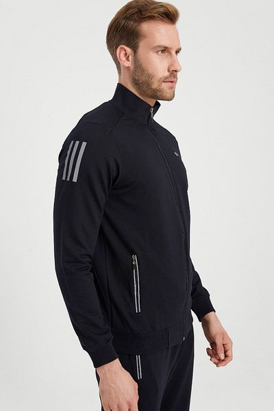 DYNAMO Men's Navy Blue Cotton Tracksuit Set
