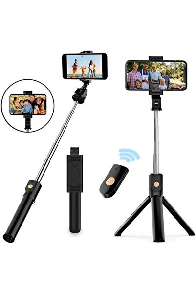 Genel Markalar Tripod Üst Kalite Myblack K07 Selfi Kumandalı Bluetooth Selfie