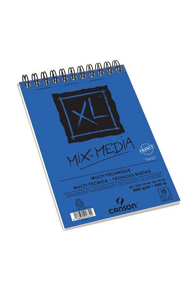 Canson A5 كتلة متعددة الأغراض Canxl Mix Media 15 ورقة كتاب صور حلزوني علوي 300 جرام200001872