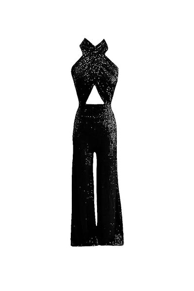 Gira official Black Sequined Jumpsuit