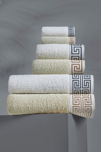 TABEA HOME Σετ μπάνιου Leonie Model 6 τεμαχίων Καφέ-κρέμα