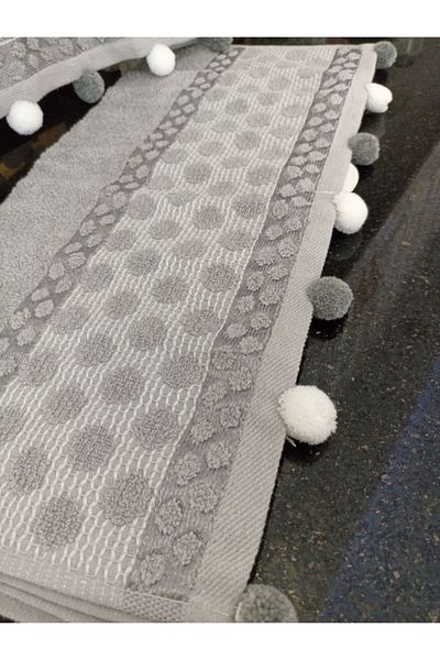 Yarençeyiz Σετ 2 πετσετών χεριών και προσώπου με 50×90 Pompom