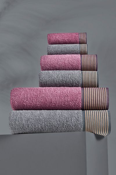 TABEA HOME Σετ μπάνιου Karlina Model 6 τεμαχίων - Χρώματα Anthracite και Plum